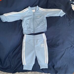 Adidas Baby Blue Tracksuit Matching Set Size 3M